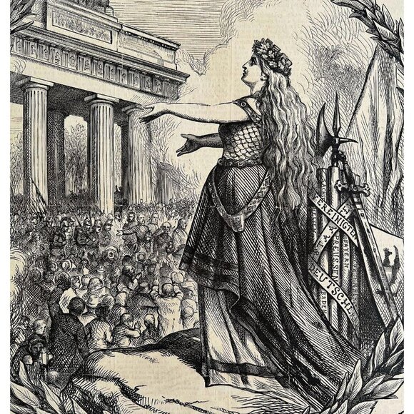 Thomas Nast France Germany Centerfold 1871 Victorian Woodcut Engraving LGBinTN2 - Picture 3 of 5